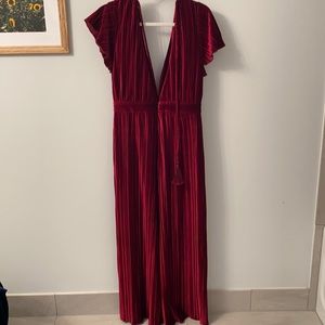 red velvet jumpsuit